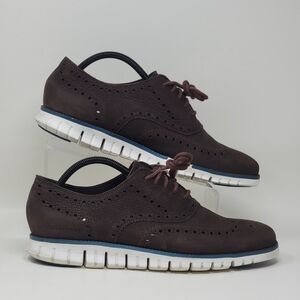 Cole Haan Zerogrand Wingtip Oxfords Mens Size 10.5  Casual C29769 Brown Leather